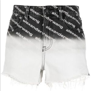 Alexander Wang Logo Print Ombré Shorts - Size 27
